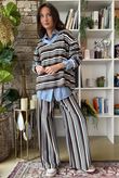Marlowe Stripe Sweatshirt Chocolate